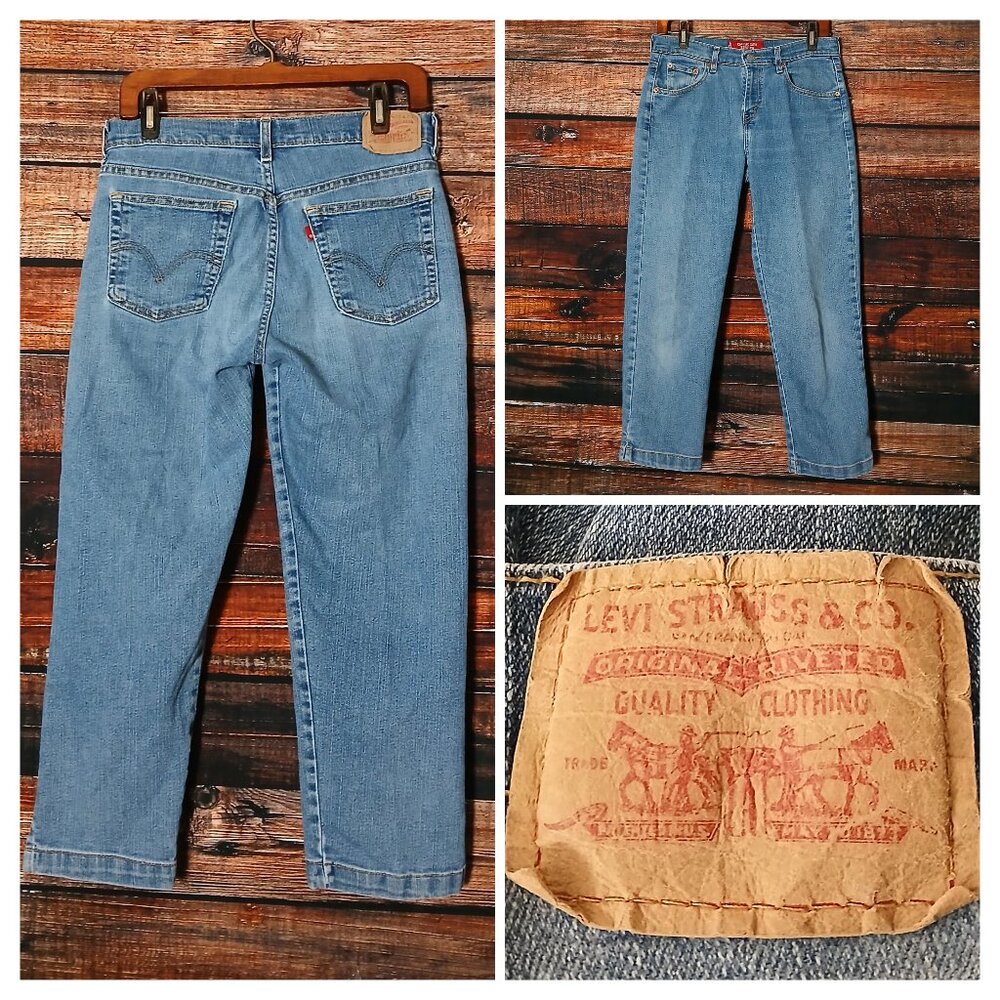 Levi's Vintage '03 Jeans Size 10 Classic Slim Stretch Crop Capri Blue Denim
